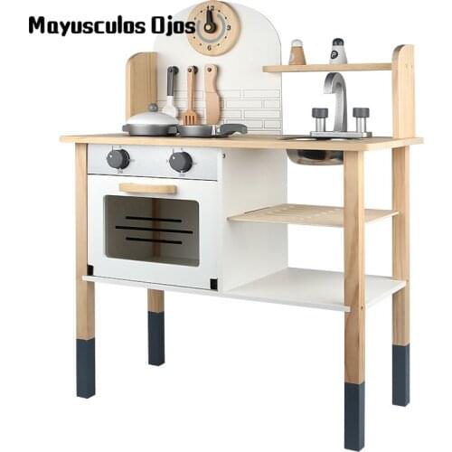 Wooden Play House Kitchen Toys Classic Childrens Cooking Experience Kindergarten Toys