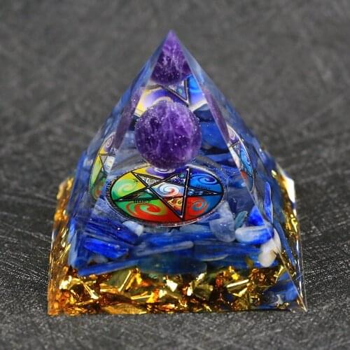 Exclusive Orgone Pyramid Energy Generator Recruit Wealth lapis lazuli Transport Feng Shui Goods Of Furniture Orgonite jewelry