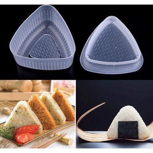 2pc/ 1 set Triangle Form Mold Sushi Maker Practical shape trim Onigiri Rice Ball Bento Press Maker Mold