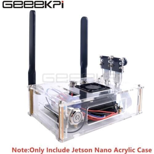 GeeekPi Transparent Clear Acrylic Case Housing Shell with Cooling Fan Screws for NVIDIA Jetson Nano B01 / A02 Version