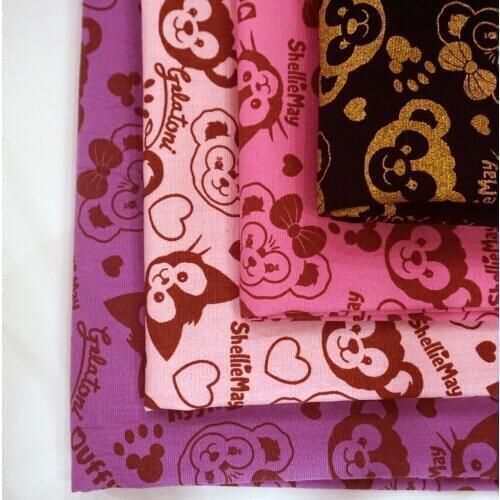 Duffy Bear Cat Cotton Canvas Fabric Patchwork for Bag Sewing DIY Tablecloth Sofa Cover 90*145cm