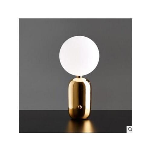 Gold black cream white glass ball induction table lamp Nordic living room study bedroom bedside decorative table lamp