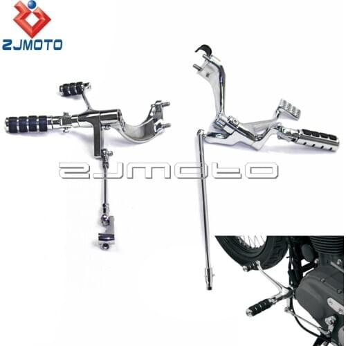 Chrome Motorcycle Forward Controls Control Kit Brake Clutch Footpegs For Harley Sportster 883 Super Low (XL883L) Iron (XL883N)