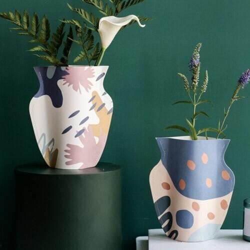 Nordic Creative Kraft Paper Personalized Vase Decoration Living Room Bedroom TV Cabinet Wine Cabinet Home Decorat Ornaments