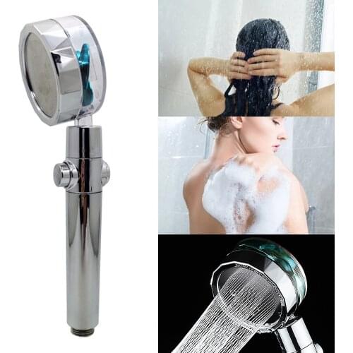 Multi-color Propeller Handheld Shower Head Nozzle High Pressure Adjustment 360 Rotated Rainfall Shower Head High Pressure Water