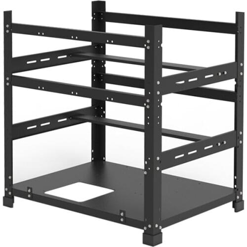 Multi-graphics Chassis Frame 12 Graphics Mining Rig Frame (Support ATX Power) - Black Double-layer