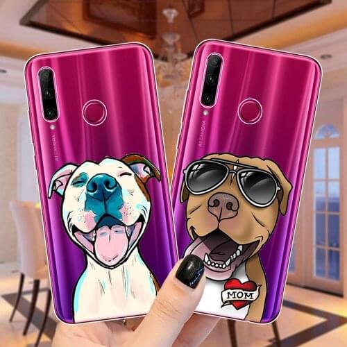 Pitbull Bulldog Dog Soft TPU Silicone Phone Case Cover For Huawei Honor 30 Lite 9 10 20 Lite 8X 9X Y9 2018 2019 NOVA 3 3I