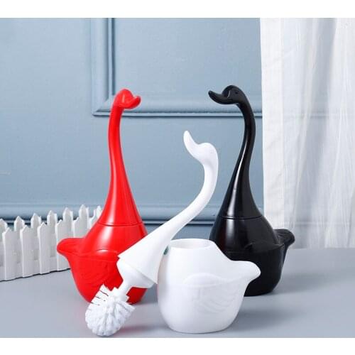 Creative Swan Shape Toilet Brush And Holder Set To Clean Bathroom Toilet Accessories Bathroom Cleaning Products