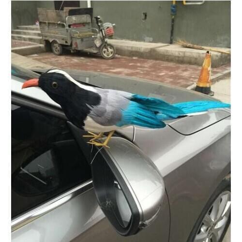 New simulation Magpie model foam&furs blue tail bird doll gift about 30cm 1801