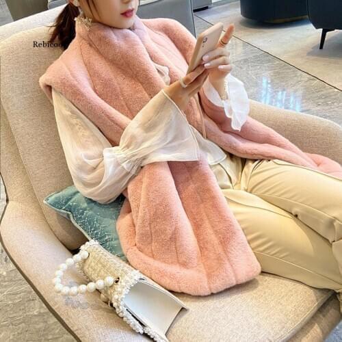 New Faux Rabbit Mink Fur Vest Girls Autumn And Winter Womens Warm Fluff Vest Korean Lady Fur Vest Waistcoat Plush Coats Jackets