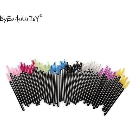 200Pcs/Pack Disposable Micro Eyelash Brushes Mascara Wands Applicator Wand Brush Eyelash Comb Brushes Spoolers Makeup Tools Kit