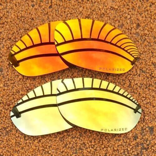 Orange Red Mirrored & 24K Gold Mirrored Polarized Replacement Lenses for Monster Dog Frame 100% UVA & UVB