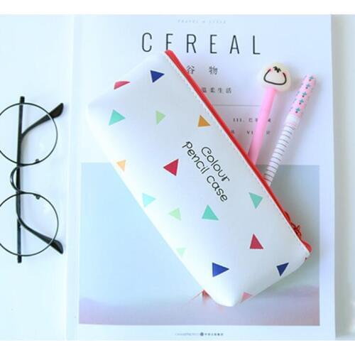 The Wonderful Colour PU Leather Large Capacity Pencil Bag Stationery Storage Organizer Pencil Case School Supply