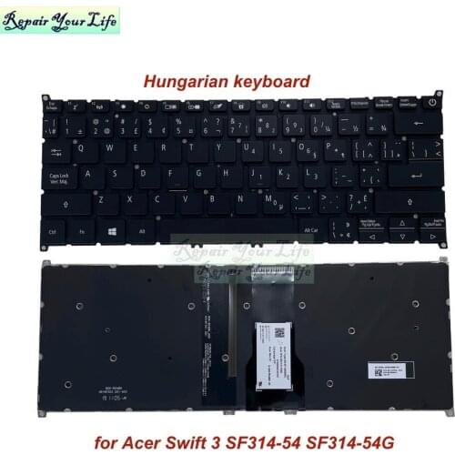 Genuine Laptop Backlit Keyboard for Acer Swift 3 SF314-54 SF314-54G SV3P-A80BWL NKI131700Q HU/HUN Hungarian Keyboard Backlight