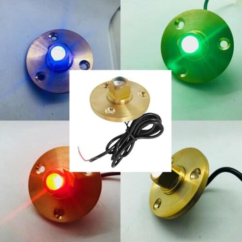 Boat Drain Plug LED Light Underwater Brass Garboard Stern Powerboat Red