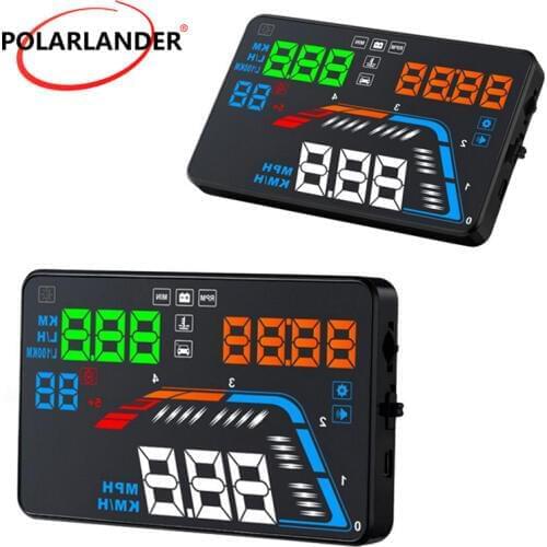 Head Up Display Speedometer 5.5'' Windscreen Projector Driving Data Car HUD OBD2
