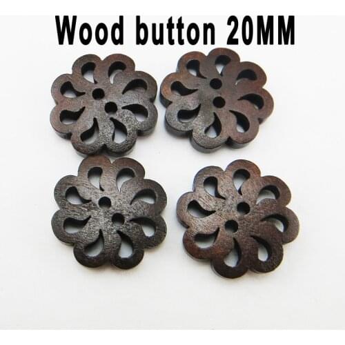 25PCS 20MM CARVING Flower BUTTON Painting Wooden Buttons Coat Boots Sewing Clothes Accessories MCB-641