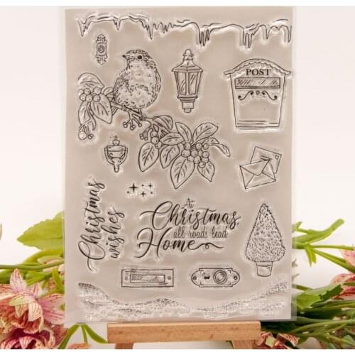 Christmas bird Post Transparent Clear Silicone Rubber Stamp Scrapbooking Card