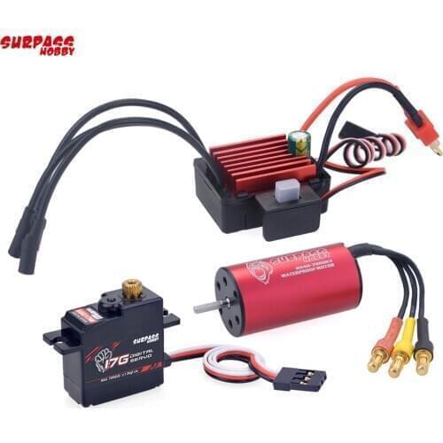 SURPASS HOBBY Combo 2040 3900KV Brushless Motor w/ 35A ESC + S0017M 17G Digital Servo for HSP Tamiya Axial 1/16 1/18 RC Car