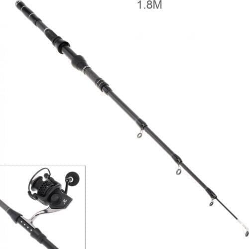 1.8m Carbon Fiber Telescopic Fishing Rods Fasten Guides Ultra Short 6 Section Portable Fishing Pole