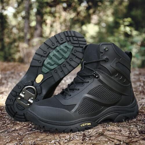 Military Mens special forces tactical middle top field outdoor waterproof desert land battle mountaineering steel claw boots