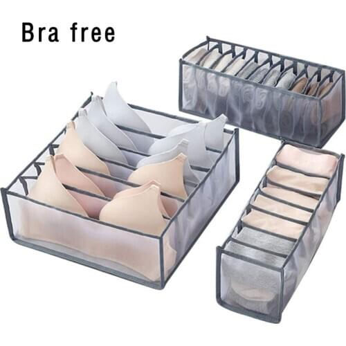 Underwear Storage Boxes 3-piece Set Socks Closets And Drawers Drawer Division Folding Case Wardrobe Storage Container Boxes