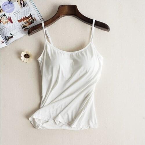 Plus Size Women Camisoles Basic Model with Chest Pad Sling Tube Top Tank Tops Casual Loose Camis Female Top Vest Clothes Summer