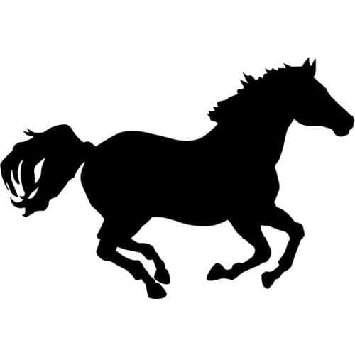 14*9.5CM Running Horse Stylish Vinyl Car Styling Decorative Car Stickers And Decals Black/Silver S1-2004