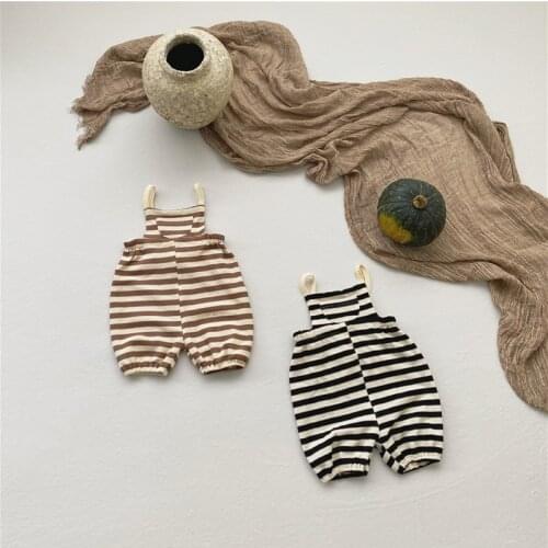 MILANCEL 2021 Summer New Baby Rompers V-Neck Striped Knitted Casual Clothes
