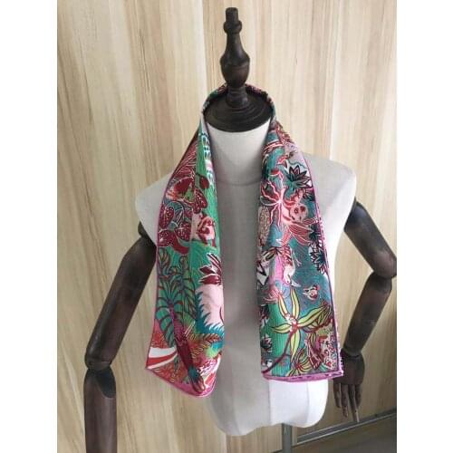 2021 new arrival spring summer classic pink 100% pure silk scarf twill hand made roll 90*90 cm shawl wrap for women lady gift