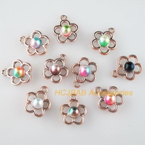 30 New Star Charms Colored Acrylic KC Gold Plated Pendants 14.5x17mm