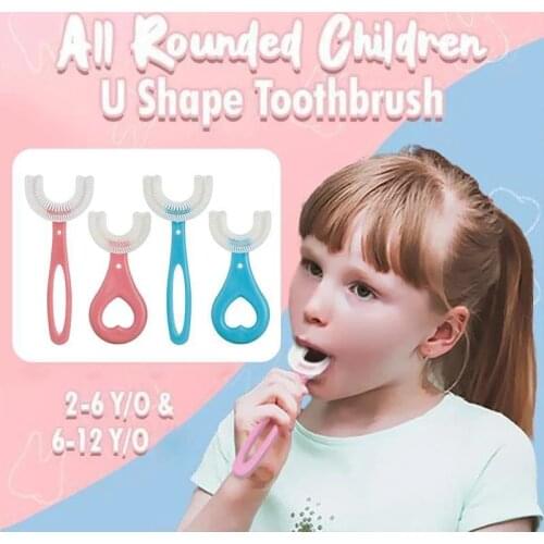 360° Kids U-Shaped Toothbrush Manual Tooth Brushing U-shaped Toothbrush for Children Aged 2-12 Mouth-style U-shaped Toothbrush