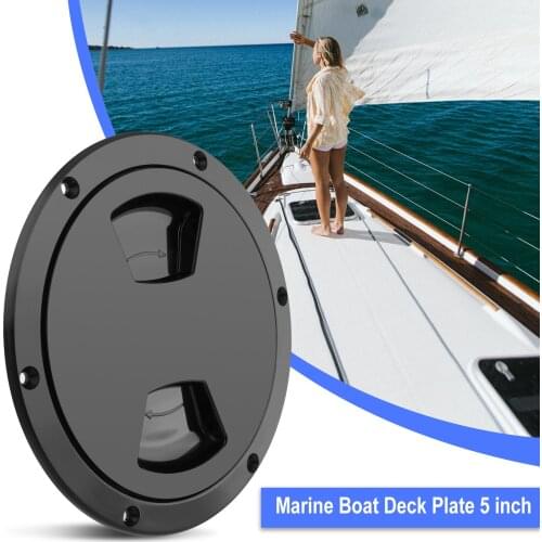 5-inch Screw Out Deck Plate Access Hatch Cover Black Plastic for Boat Cabin