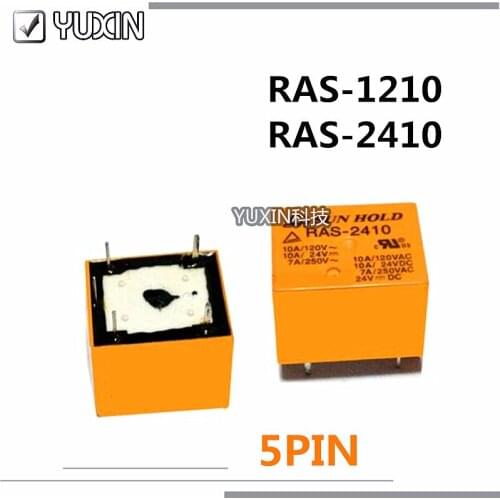 5PCS/LOT 100%Original&New Relay RAS-1210 12VDC RAS-2410-24VDC RAS-2410 24VDC RAS 2410 24V 12V 10A 5PIN