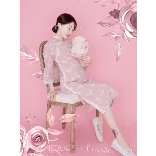 Satin Silk Night Robes Maternity Dress for Photoshoot or Babyshower Photo Shoot Lady Sleepwear Bathrobe Sheer Nightgowns