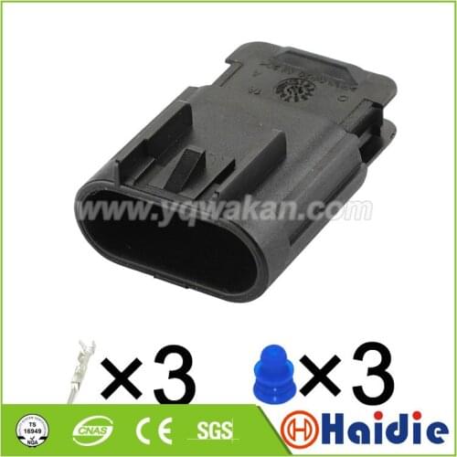 Free shipping 5sets 3pin delphi auto plastic housing cable plug wiring harness connector 15326623