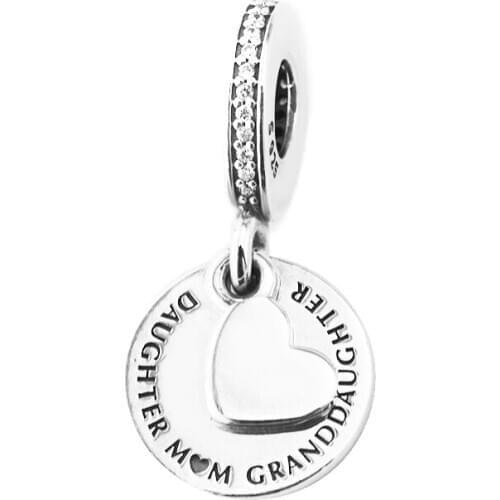 DIY Beads Three Generations Dangle Charm Hot Sale Jewelry Fits Original Charms 925 Silver Bracelets Beads For Jewelry Making