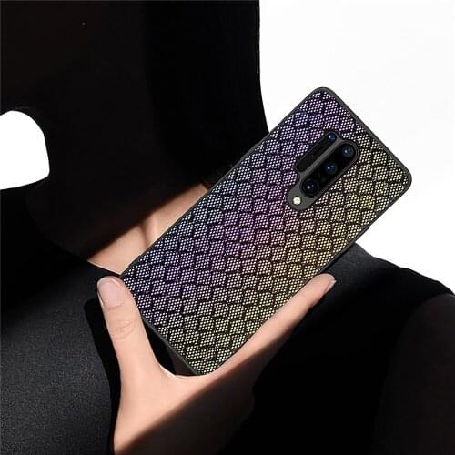 For One Plus 8/8 Pro Phone Shell Textured Luxury Non-slip Full Cover Case TPU+PC Twinkle Back Case Shockproof Protective Cover