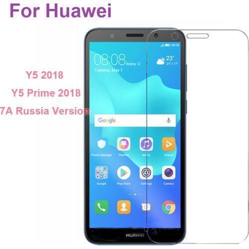 Huawei Y5 Prime 2018 Tempered Glass Case Cover Screen Protector Moblie Phone Protective Glass Film On Honor 7A Russia 5.45" Case