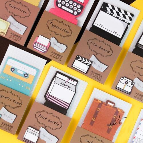 30 Sheets Twilight Semi-stereo Series Cute Sticky Notes Decorative Memo Pad Tape Post Sticker Marker Office School Supply H6195