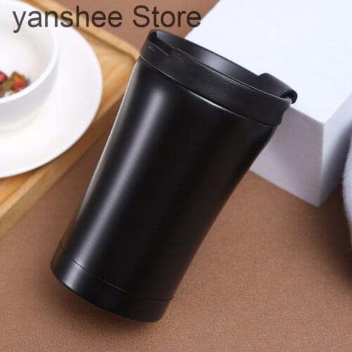 Double stainless steel coffee thermos, travel thermos, office cup with cover, water and beverage bottle, 350ml