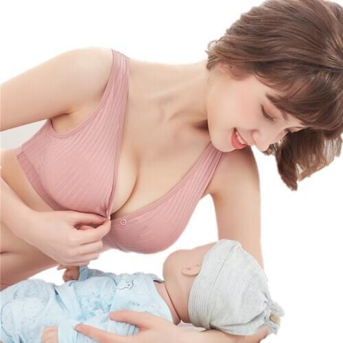 Large Size Cotton Nursing Bra Breathable Breastfeeding Bras for Women Maternity Bra Wire Free Plus Big Size Feeding Bra