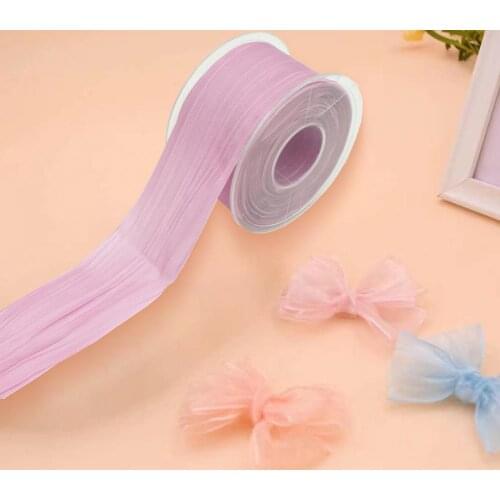 Wear-resistant 1 Roll Long Lasting Trimming Bouquet Packing Ribbon Solid Color Wrapping Ribbon Beautiful for Party