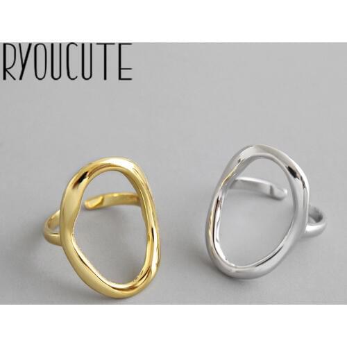 Boho Vintage Silver Color Irregular Circle Rings for Women Lover Finger Ring Valentines Day Gifts