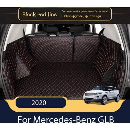 Leather Car Trunk Mat For Mercedes-Benz GLB 2020 7 Seats Cargo Liner Accessories Interior Boot
