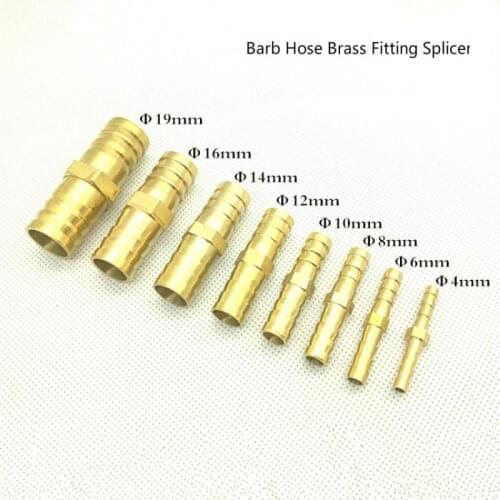 Brass Straight Hose Pipe Fitting Equal Barb 4mm 6mm 8mm 10mm 12mm 14mm 19mm Gas Copper Barbed Coupler Connector Adapter