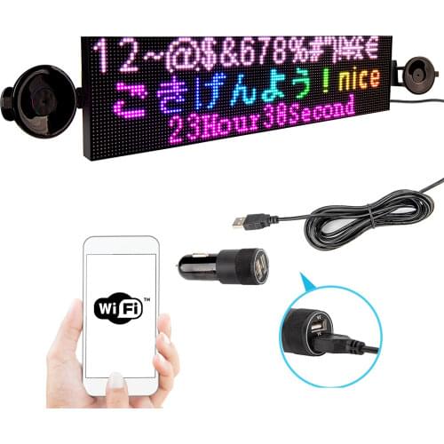 12v P4 Animation LED Signboard Car Etiquette Light Bluetooth Full color DIY Graffiti Logo LED Emotion Message Display Board