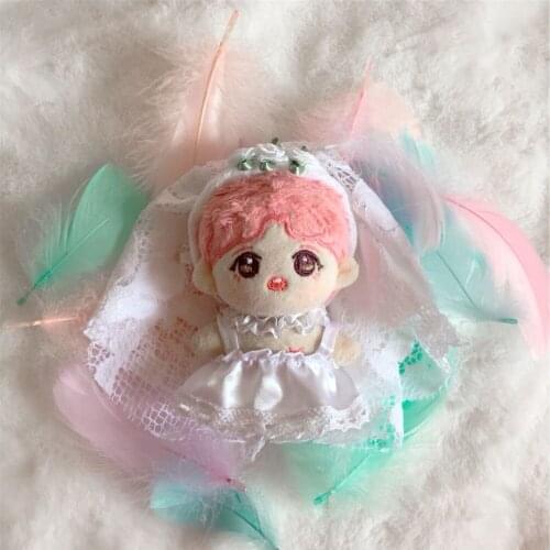 Limit kpop star pure color cartoon Wedding dress costume fit for10cm plush doll toy stuffed MDZS creative cute Cos Gift lovely C