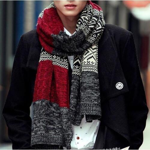 Fashion The Man Colorful Skull Scarves Warm Photography Props Winter Knitted Wool Striped Scarves knitted
