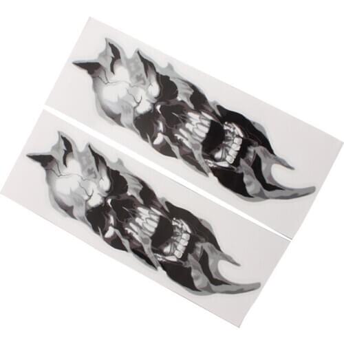 Motorcycle FORK SKULLS Decals Stickers Nameplate For Harley VRSC Sportster Softail Dyna Honda Suzuki Kawasaki Ducati Universal